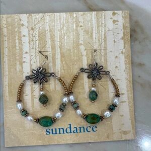 Sundance Green and Gold Earrings